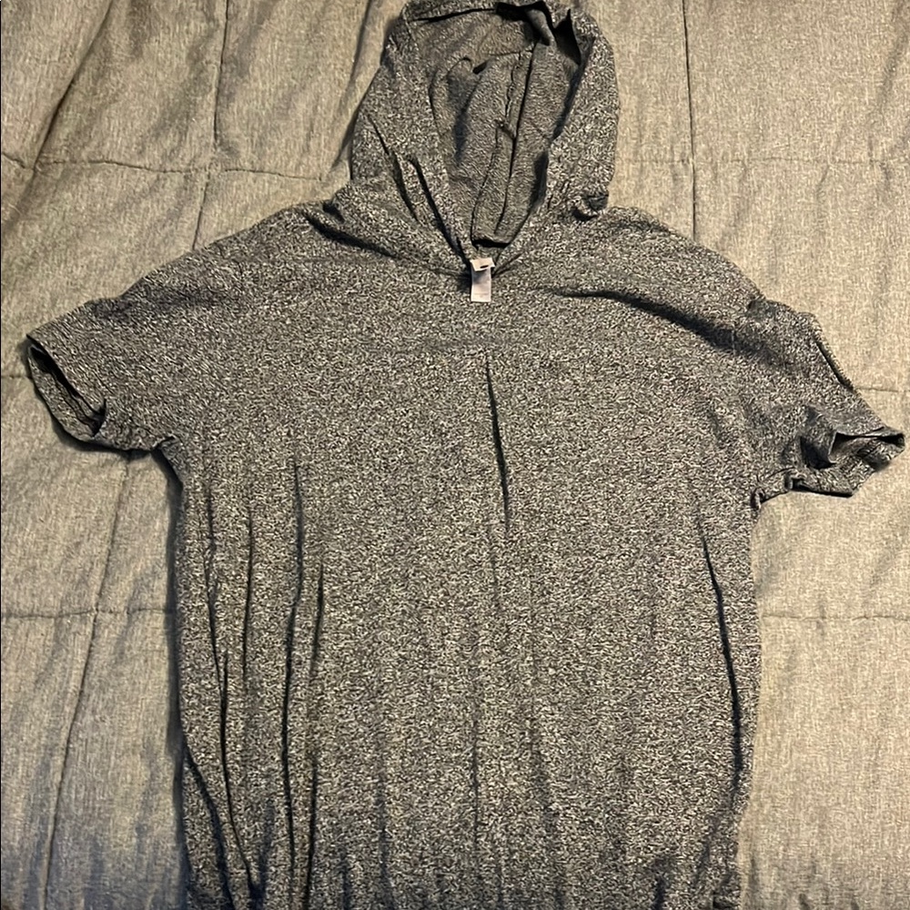 Gray Short Sleeve Hoodie